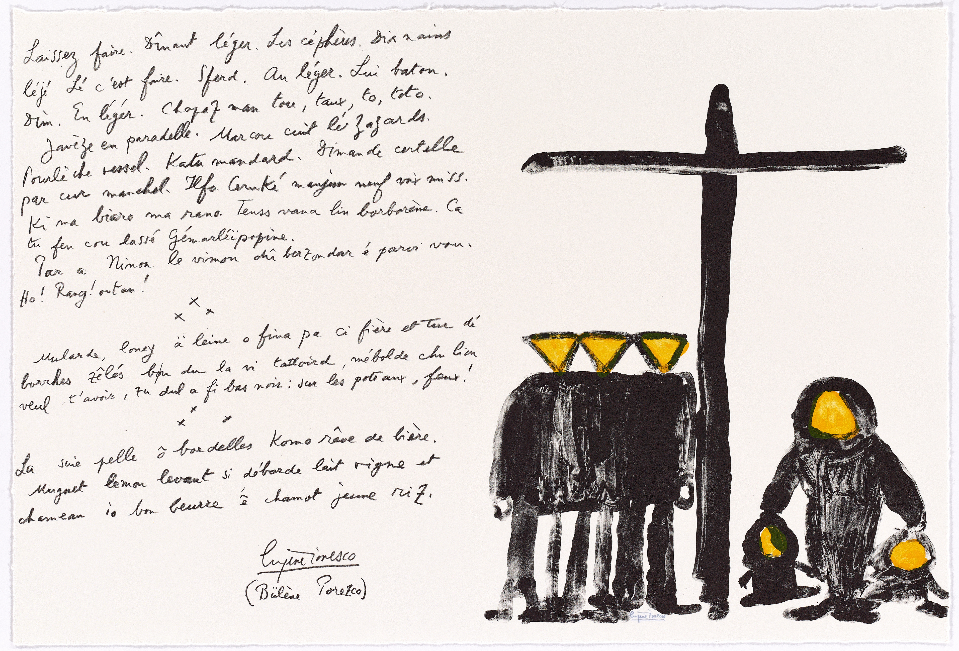 Eugène Ionesco, Erker Treffen 3, 1979, lithographie, 38 x 56 cm © Marie-France Ionesco