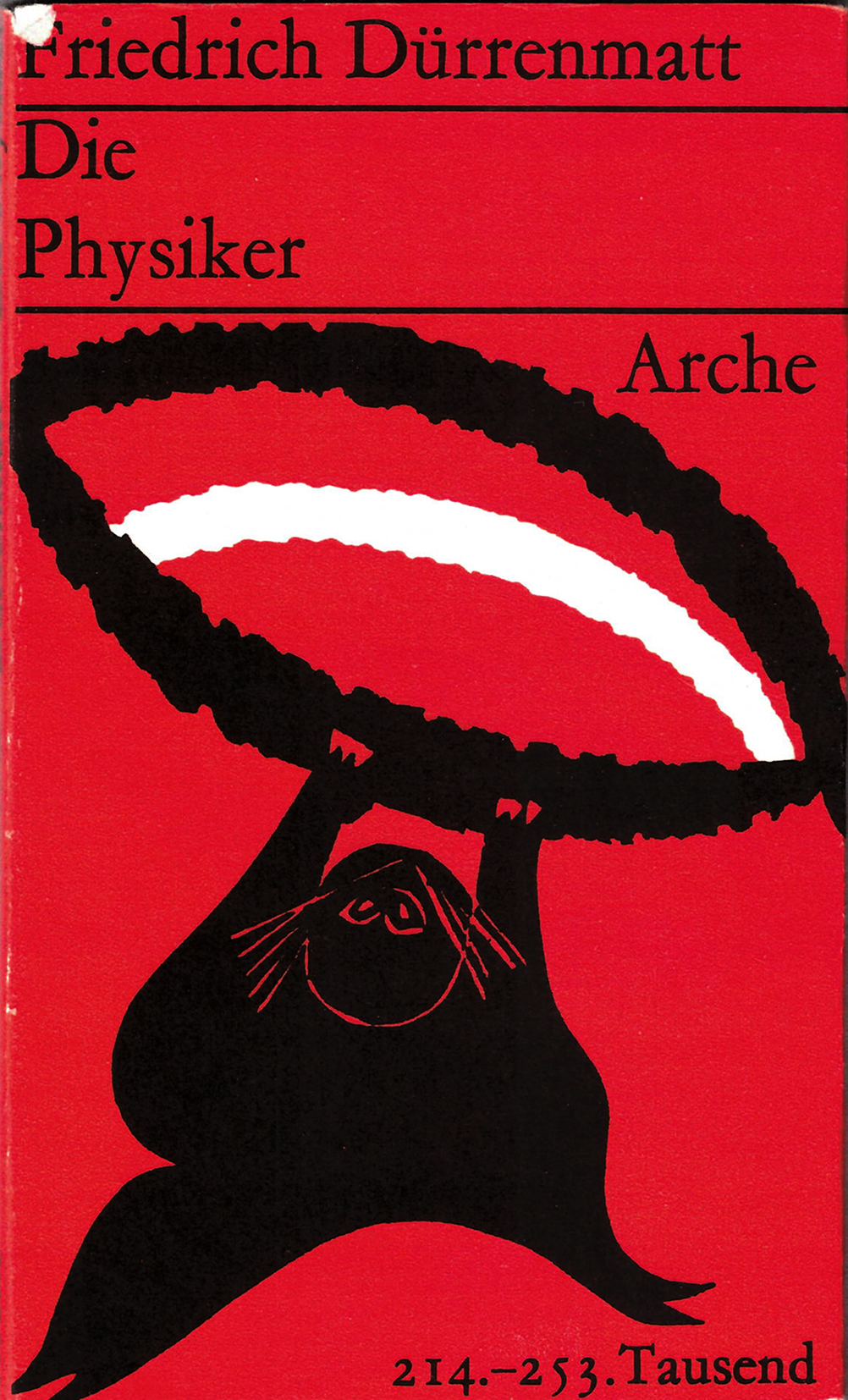 Couverture du livre « Les Physiciens » de Friedrich Dürrenmatt aux éditions Arche avec un dessin de l’auteur, 1962 © Arche Verlag